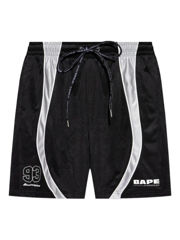 A BATHING APE® short à empiècements en crochet - Noir