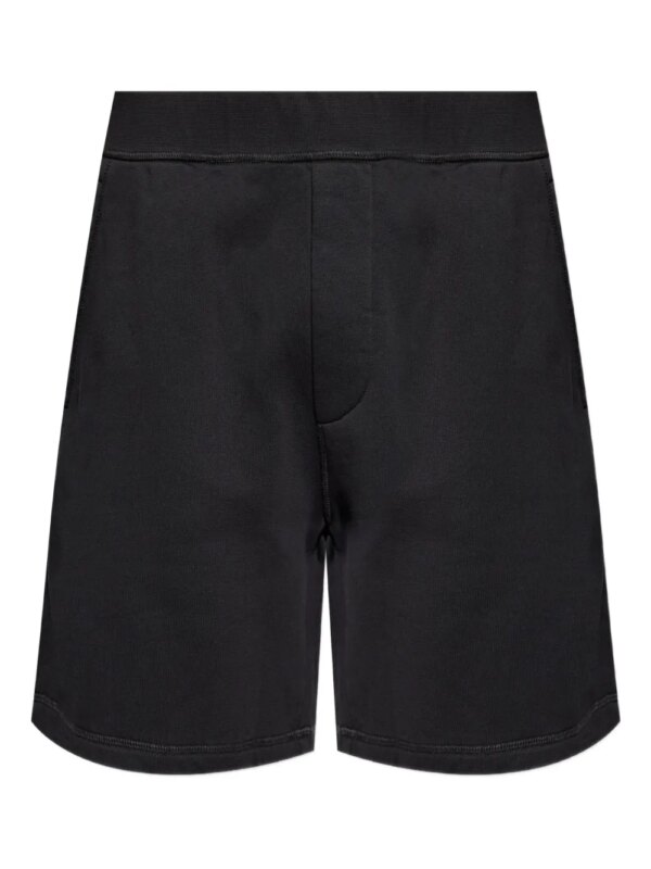DSQUARED2 short en coton à taille élastique - 974 BLACK