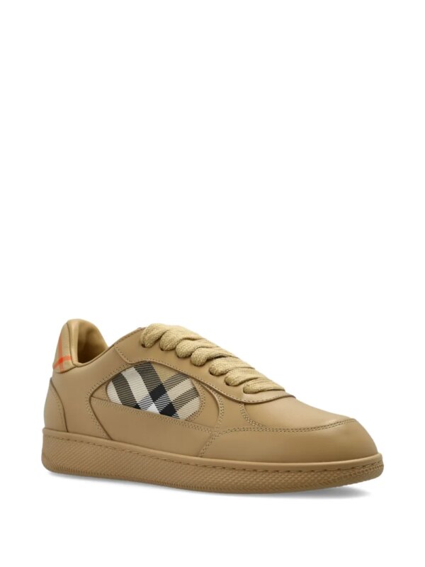 Burberry Terrace leren sneakers met geruit vlak - Beige