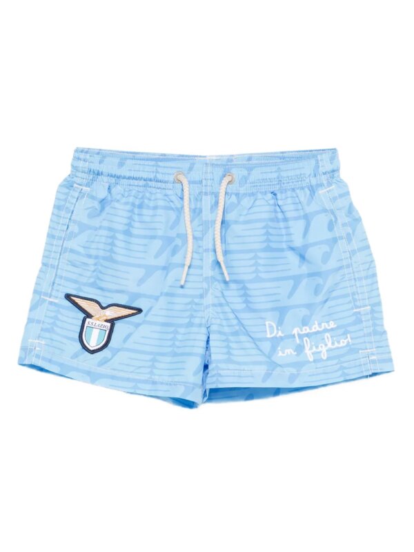MC2 Saint Barth Kids short de sport à détail de patch - Bleu