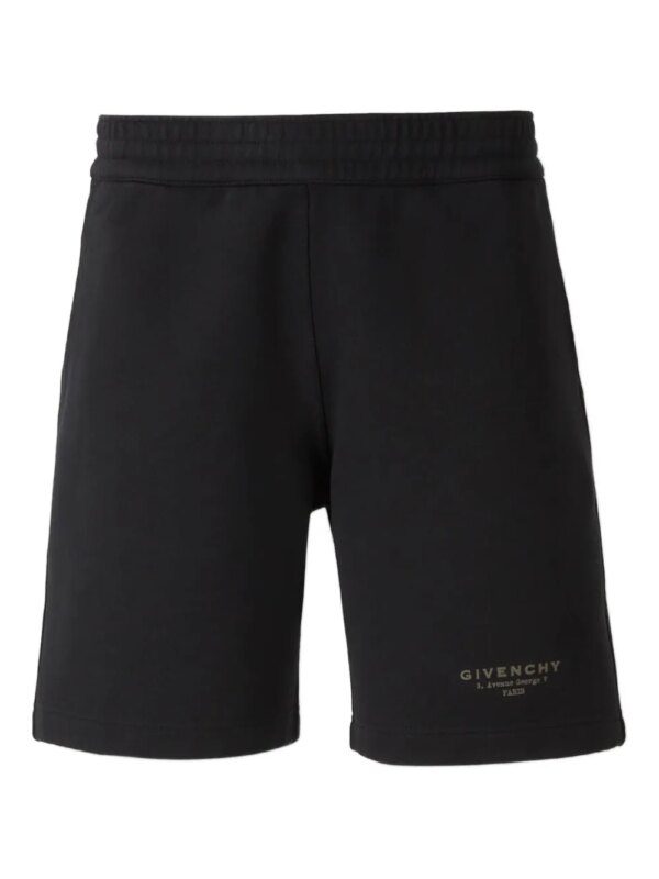 Givenchy short de sport à logo imprimé - Noir