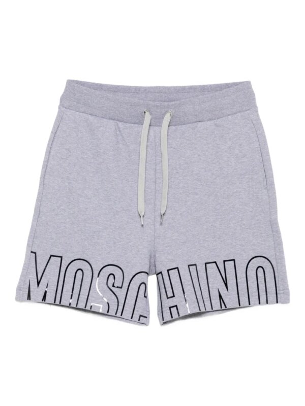 Moschino short à logo imprimé - Gris