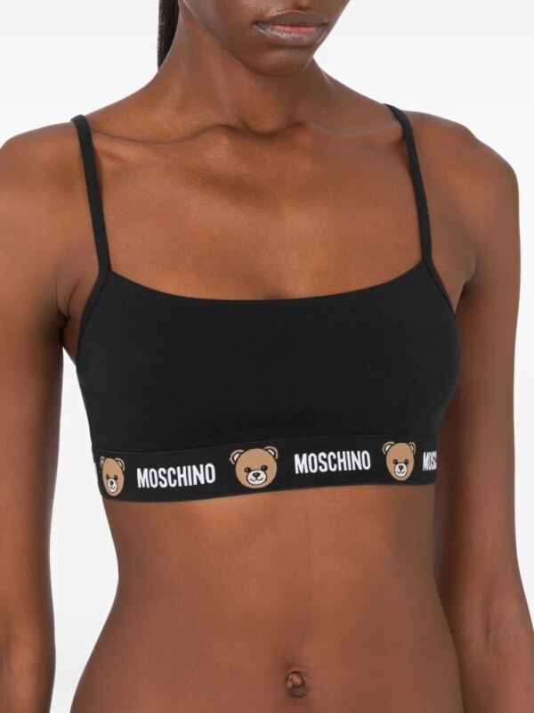 Moschino Katoenen bh met teddy-print - Zwart