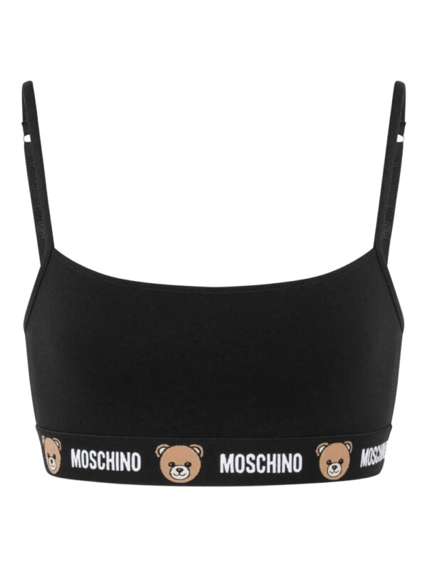Moschino soutien-gorge à imprimé ourson - Noir