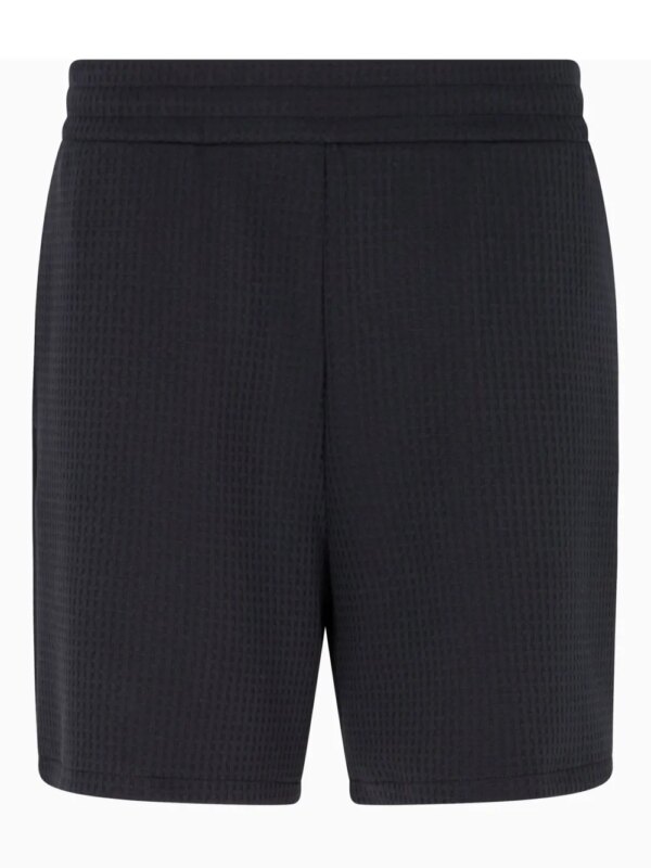 Emporio Armani short côtelé à patch logo - Bleu