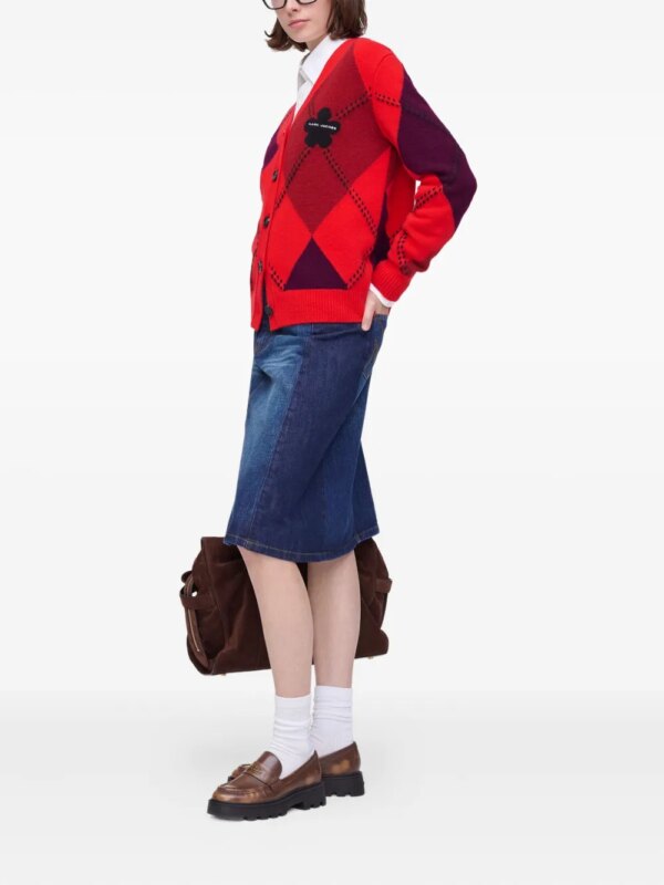 Marc Jacobs Vest met argyle patroon - Rood