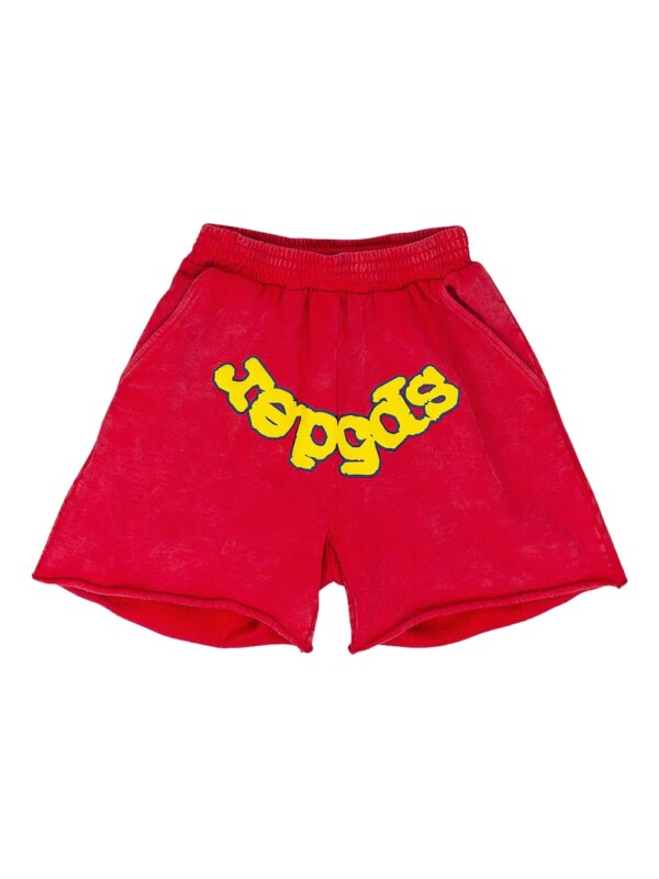 SP5DER short de sport à logo imprimé - Rouge