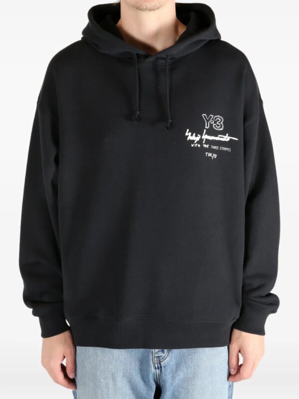 Y-3 ADIDAS Hoodie met logoprint - Zwart