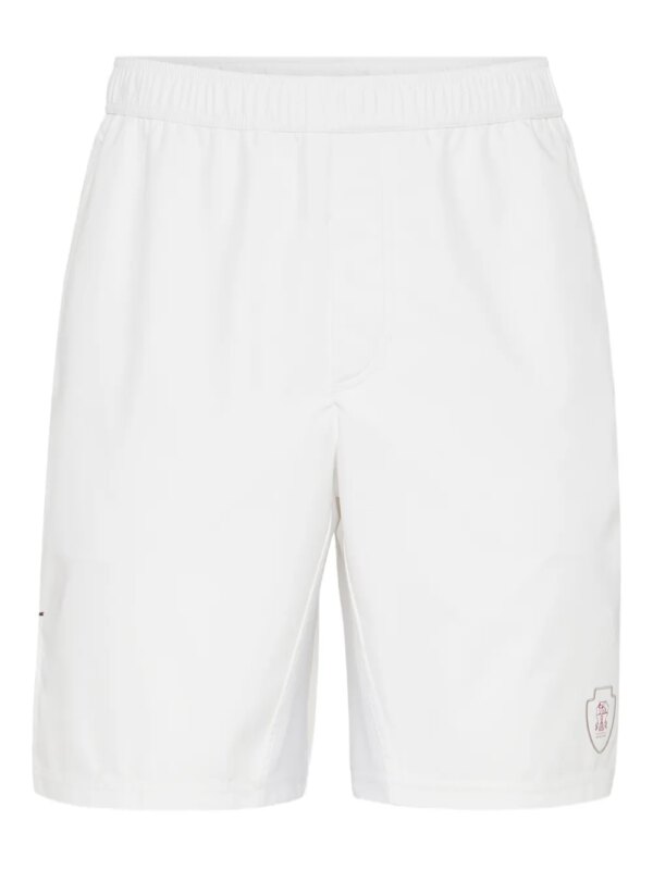 Brunello Cucinelli short de sport à taille élastique - Blanc