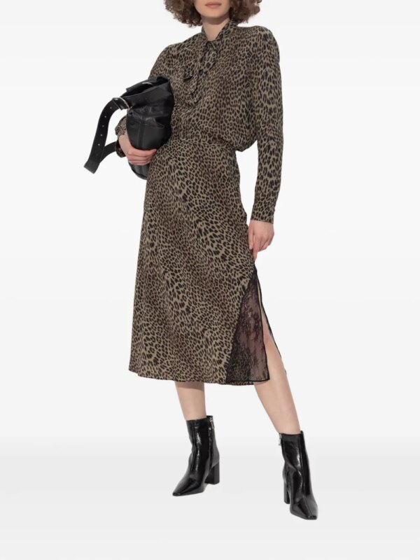 Zadig&Voltaire Rok met kanten vlakken - Bruin