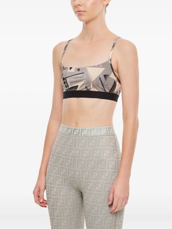 FENDI Sport-bh met abstracte print - Grijs