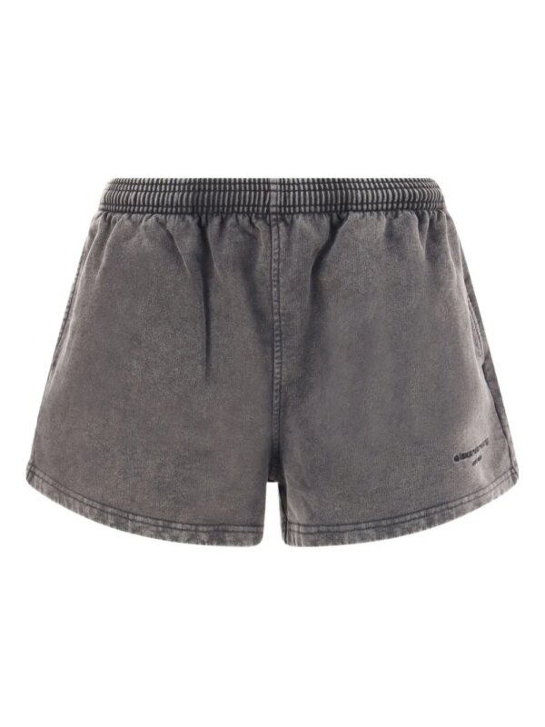 Alexander Wang short de sport à logo brodé - Gris