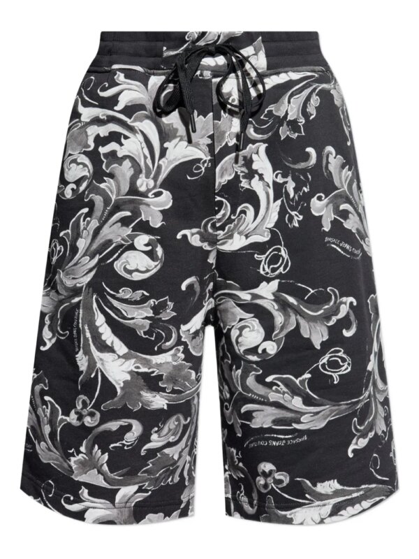 Versace Jeans Couture short de sport à imprimé baroque - Noir
