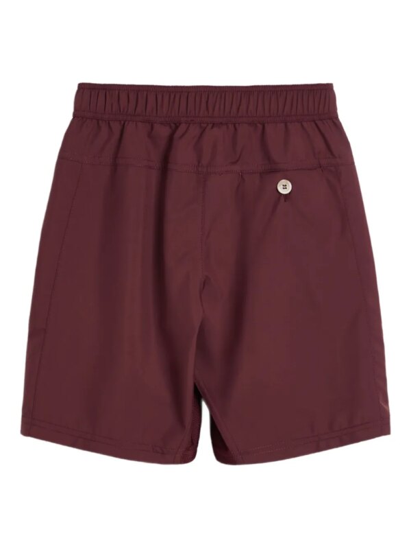 Brunello Cucinelli Kids short de sport à logo brodé - Rouge