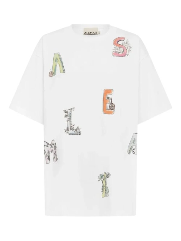 ALEMAIS t-shirt Court Sport à imprimé graphique - Blanc