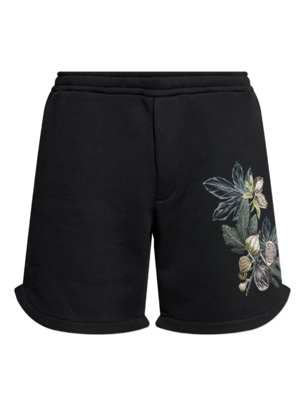 Emporio Armani short en coton à broderies - Noir
