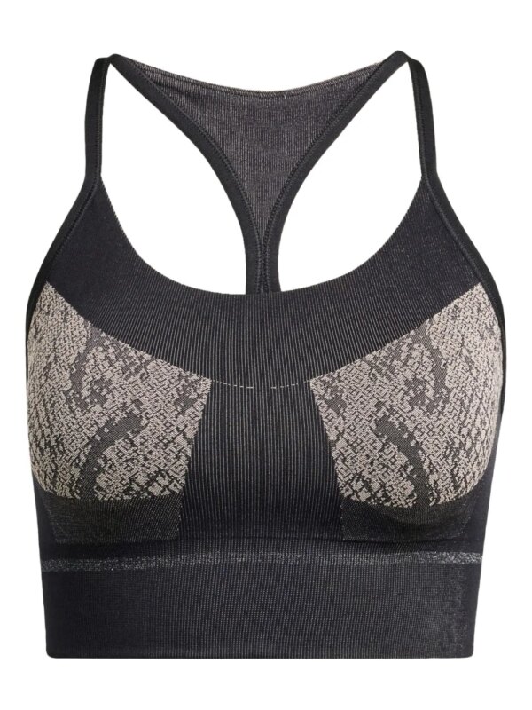 adidas by Stella McCartney brassière de sport à imprimé peau de serpent - Noir