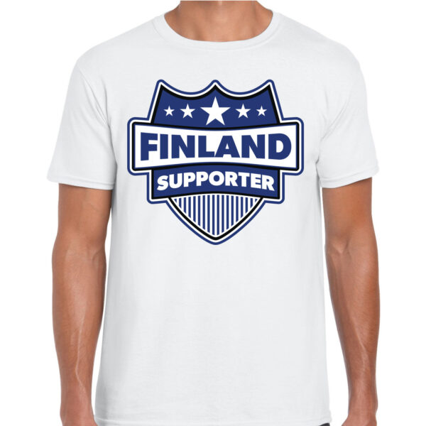 Finland supporter t-shirt wit voor heren
