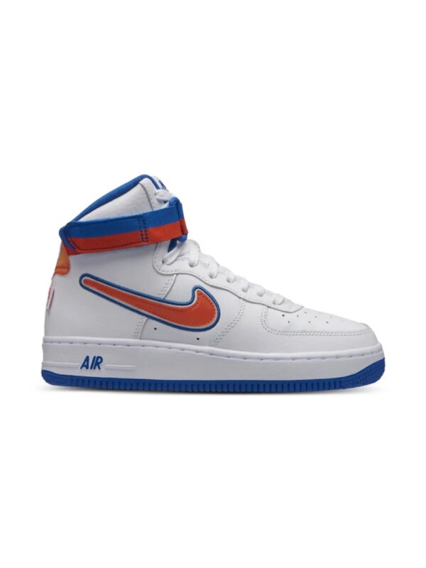 Nike Kids baskets mi-montantes Air Force 1 LV8 Sport Knicks 'Night Navy / University Red' - Blanc