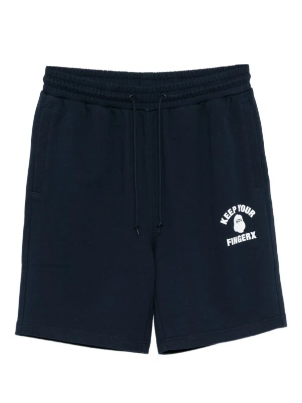 FINGERCROXX short à logo imprimé - Bleu