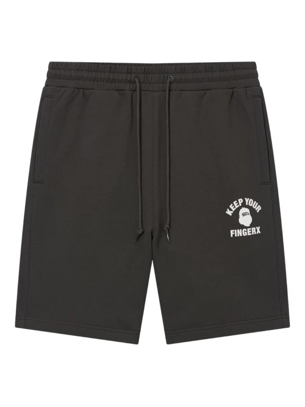 FINGERCROXX short de sport à logo imprimé - Gris
