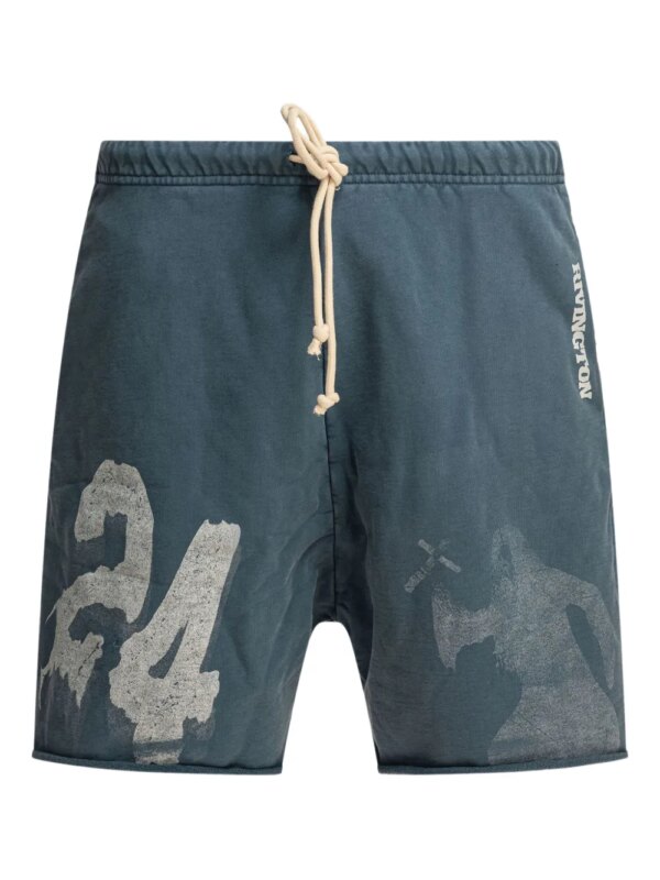 RRR123 short de sport à imprimé graphique - Bleu