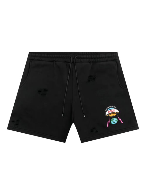 MEMBERS OF THE RAGE short brodé à effet usé - Noir