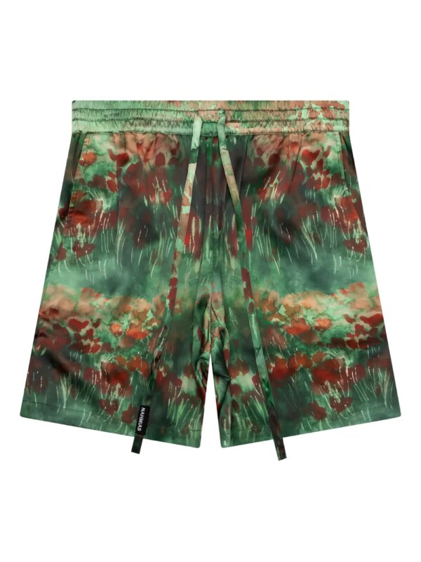Nahmias short en soie mélangée à imprimé tie dye - Vert