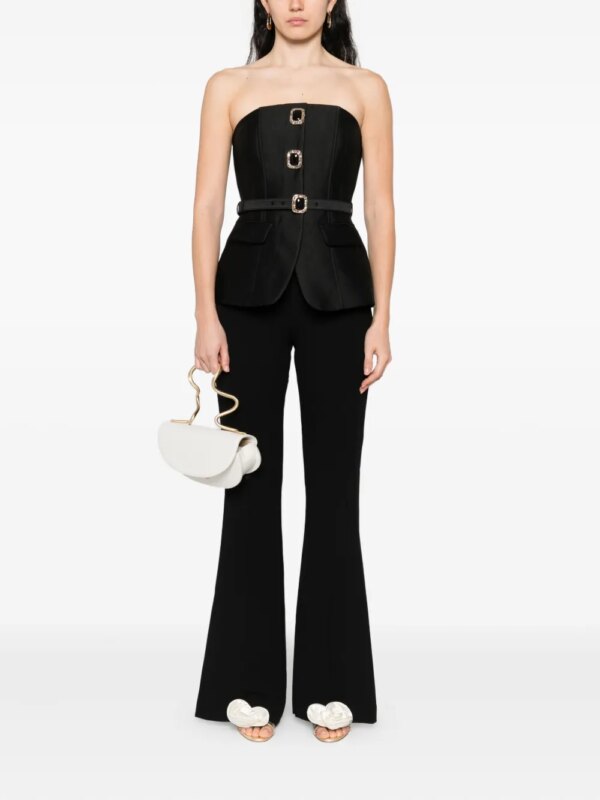 Self-Portrait Jumpsuit verfraaid met gesp - Zwart