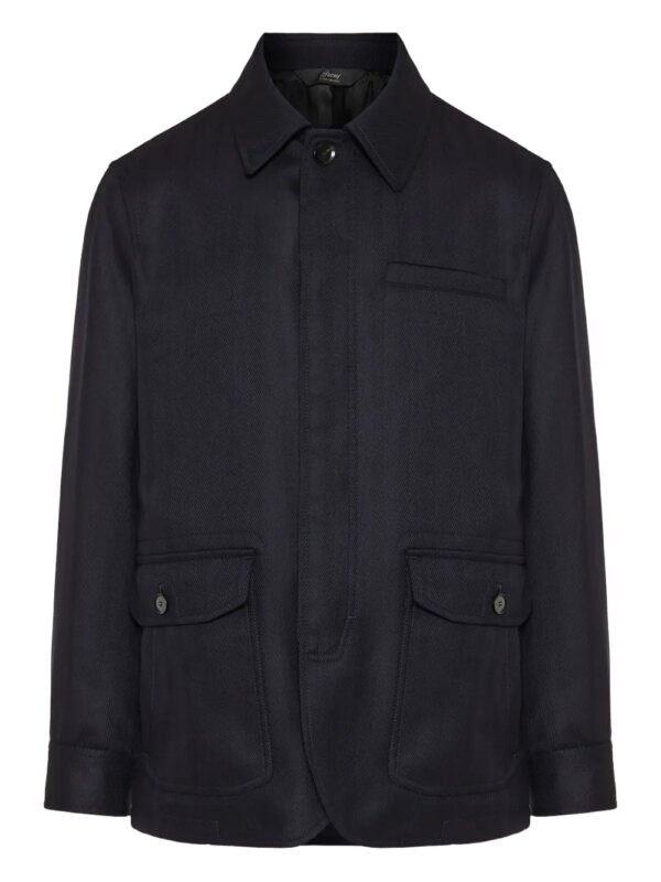 Brioni veste à motif de chevrons - Bleu