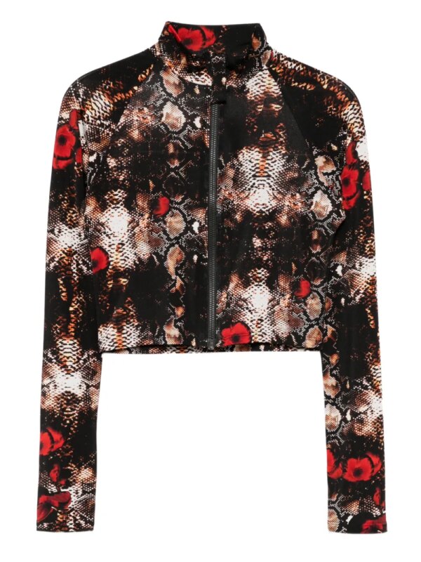 Tessitura Body Couture haut à imprimé peau de serpent - Marron