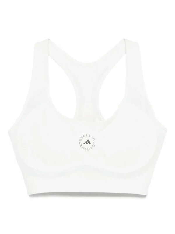 adidas by Stella McCartney brassière de sport à logo imprimé - Blanc