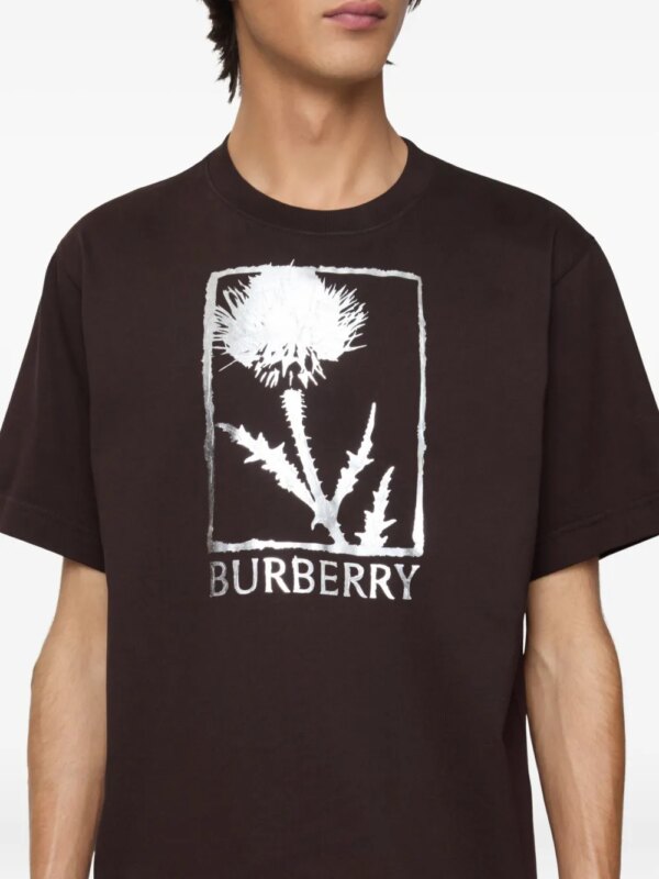 Burberry Thistle T-shirt met metallic logo - Bruin