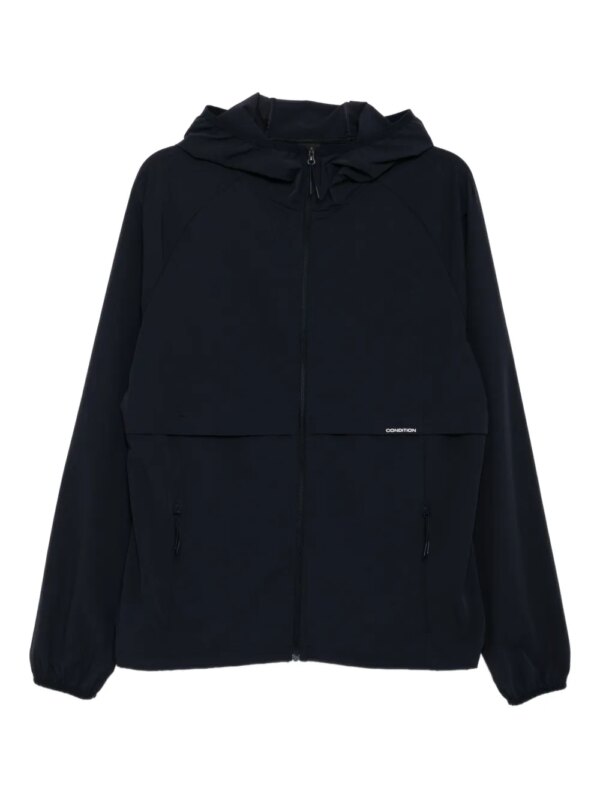 CONDITION WEAR coupe-vent zippé à logo poitrine - Bleu