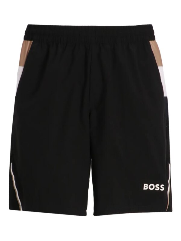 BOSS short à taille élastiquée - Noir