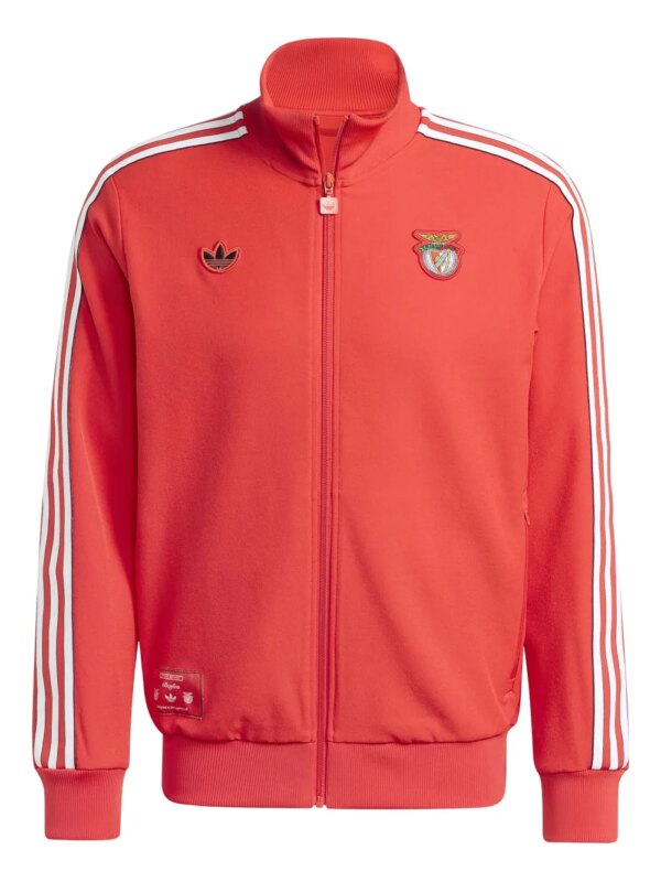 adidas veste à rayures - Rouge