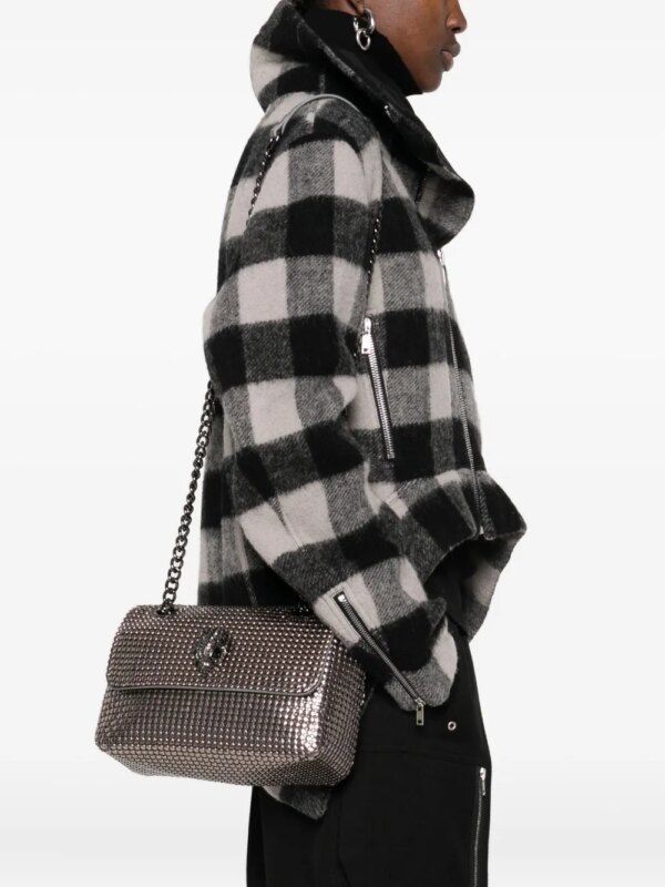 Kurt Geiger London Kensington Chainmail crossbodytas met studs - Grijs