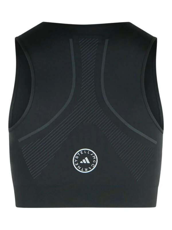 adidas by Stella McCartney Mouwloze cropped top verfraaid met logo - Zwart