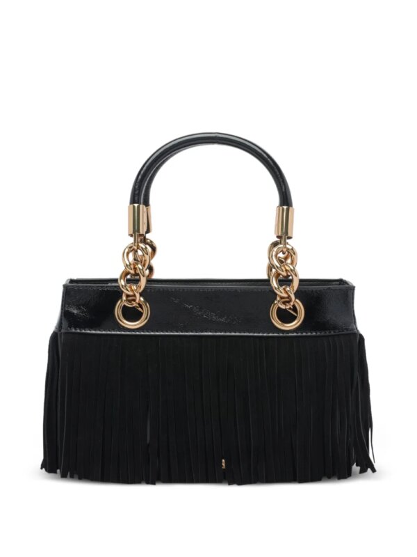 Kurt Geiger London Shopper met franje en handvat met ketting - Zwart