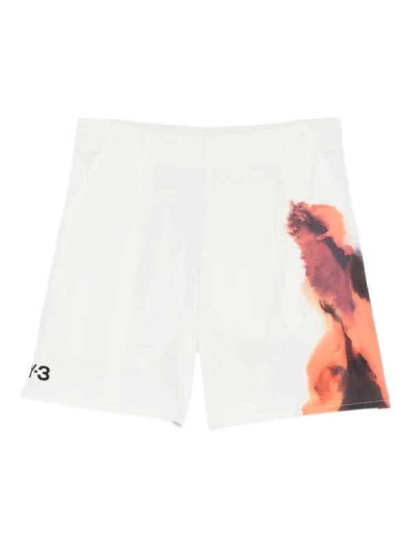 Y-3 short à imprimé abstrait - Tons neutres