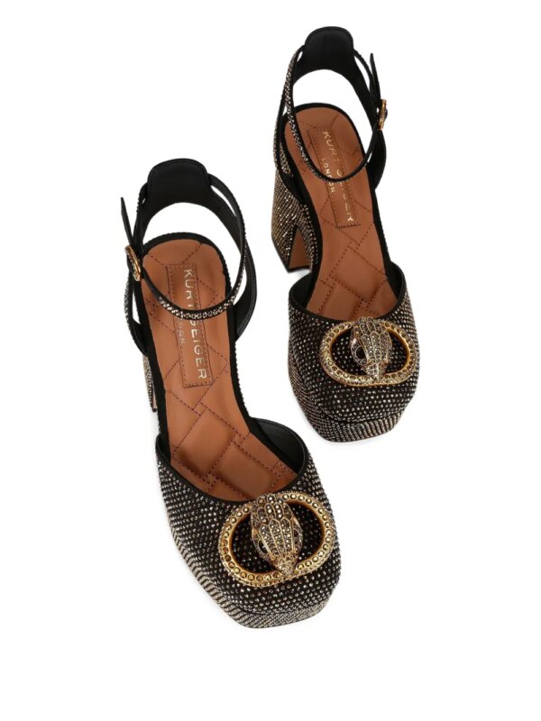 Kurt Geiger London 105 mm sandalen verfraaid met kristallen en plateauzool - Goud