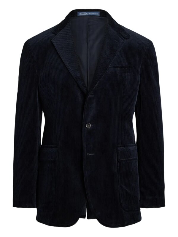 Polo Ralph Lauren manteau en velours côtelé 8 wale à simple boutonnage - Bleu