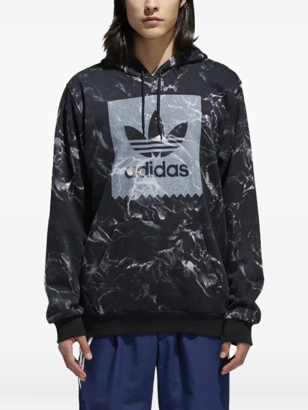 adidas hoodie à imprimé marbré - Bleu