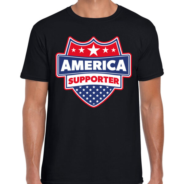 Amerika / America supporter t-shirt zwart voor heren
