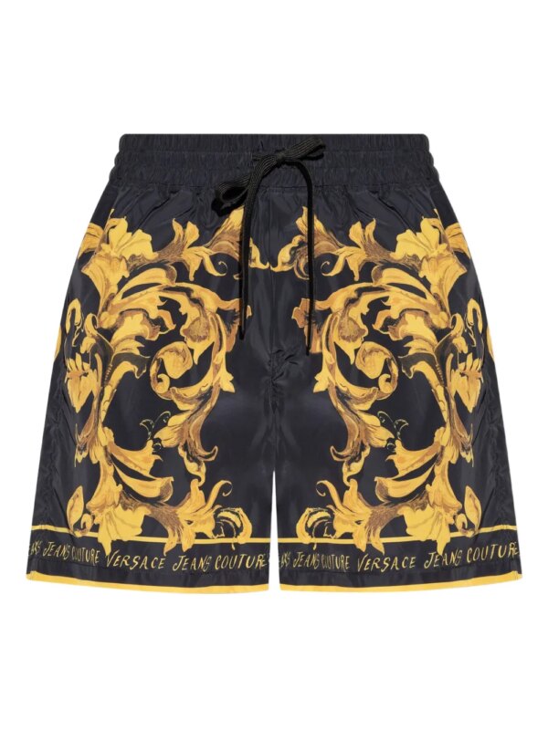 Versace Jeans Couture short de sport à imprimé baroque - Noir