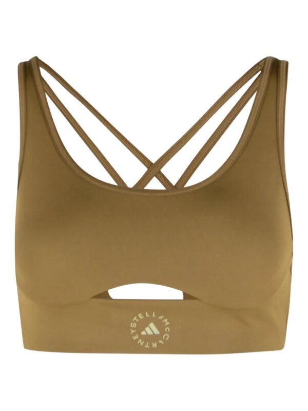 adidas by Stella McCartney brassière de sport à découpes - Marron