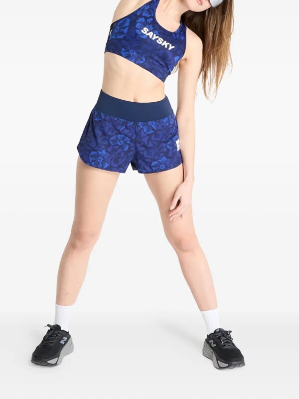 SAYSKY Sport-bh met bloemenprint en racerback - Blauw