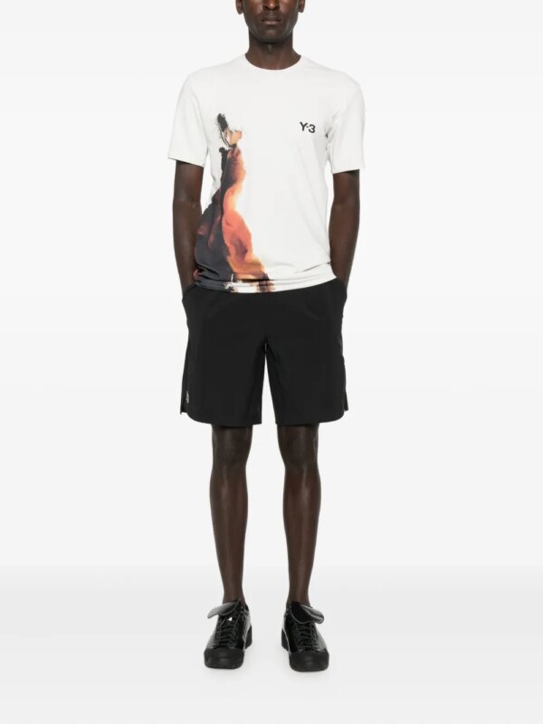 Y-3 T-shirt met abstracte print - Grijs