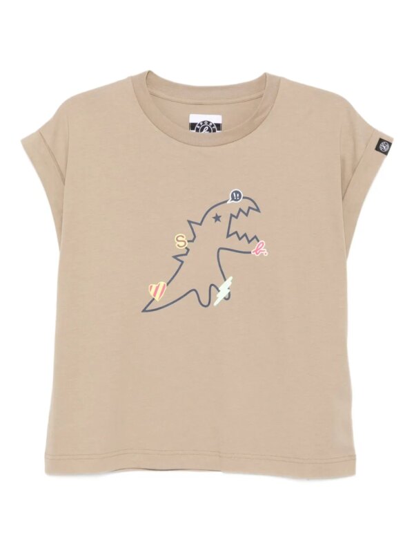 SPORT b. by agnès b. t-shirt en coton à logo imprimé - Marron