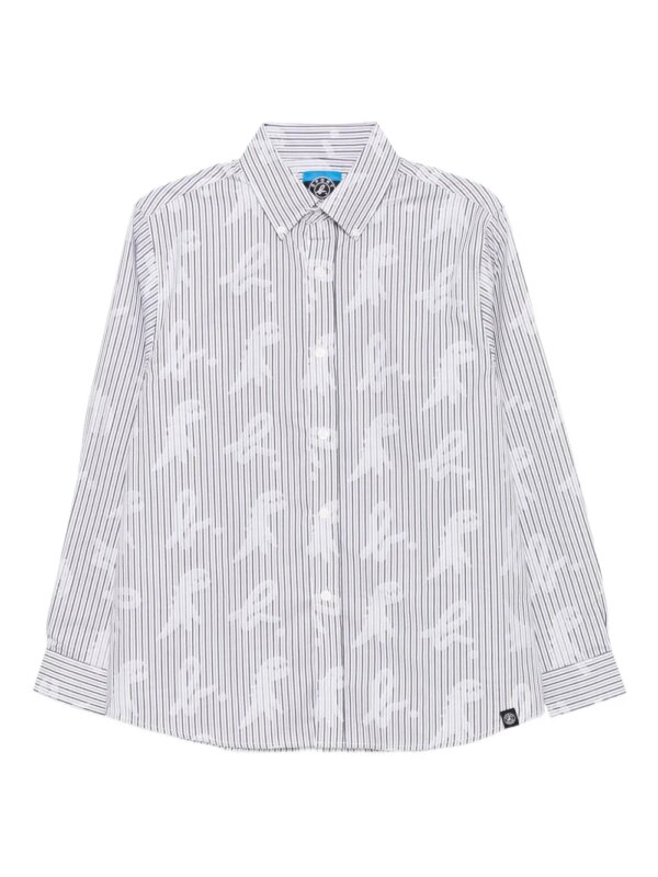 SPORT b. by agnès b. chemise rayée à logo imprimé - Blanc